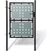 vidaXL Cancello per Recinzione a una Porta Nero 100x200 cm