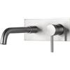 ZPSPZ Rubinetto a Muro per Lavabo Bagno, Miscelatore Lavabo Parete Acciaio Inossidabile Spazzolato Rubinetto per Lavabo Bagno Acqua Fredda e Calda Girevole Rubinetto Lavabo-Spazzolato