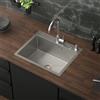 ML DESIGN modern living ML-Design Lavello da Cucina 1 Vasca 55 x 45 cm Lavabo da Incasso in Acciaio Inossidabile Antiruggine con Dispenser per Sapone Lavandino con Strato Anti Condensazione Design Moderno