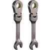 QUARKZMAN 2Pcs Chiave a Cricchetto Combinata Flessibile a Testa Corta 8mm Metrica 72 Denti in Acciaio Cr-V Nichelato Chiave a Cricchetto a Testa Flessibile per Dadi Bulloni