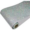 CRE8TIVE Carta da Parati Adesiva Muro Glitterata Argenteo per Camera da Letto, Soggiorno, Scale e Armadio - 20cm x 200cm