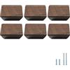 Evionlin Confezione da 6 maniglie quadrate in legno di noce, piccole maniglie per armadietti e cassetti, pomelli per armadio a foro singolo, porta in legno