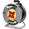 BSD Avvolgicavo elettrico professionale 3x2,5mm - 50 metri con fusibile termico e 4 prese 230V per casa, giardino e officina.