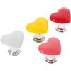 GLEAVI Maniglia per Pulsante Wc Facile da Premere e Sicuro a Forma di Cuore in Plastica Set 4 Pezzi Design Creativo e Delicato per Bagno Domestico