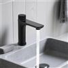 GIDRLL Rubinetto a infrarossi per bagno con sensore, miscelatore monocomando senza contatto, rubinetti per lavabo, rubinetto automatico in acciaio inox per bagno (nero)