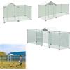 LILIIN - Recinto per pollaio con serratura, telaio in acciaio zincato, recinto esterno per gabbia per animali, gabbia per uccelli e piccoli animali, con tetto rivestito in PVC e ombra, 500x100x150 cm