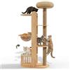 IYTBILQ Tiragraffi in legno massello XXL 190 cm - Grande giocattolo per gatti con pilastro in sisal, tre piattaforme per famiglie multi-gatto, accogliente letto per gatti e capsula spaziale, ideale per gatti