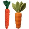 DUINIU 1 Pezzo di Carota in Silicone E 1 Pezzo di Carota in Filato di Cotone, Giocattoli Resistenti Ai Morsi, Adatti agli Animali Domestici per Alleviare La Noia E Interagire.