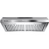 Weceleh Cappa da cucina da 76,2 cm, 600 CFM, convertibile senza canalizzazione, in acciaio inossidabile, 3 velocità con filtri deflettori e 2 luci LED (sfiato superiore/posteriore)