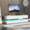 Merax Mobile TV basso lucido con illuminazione a LED, moderno da appendere, per TV da 55 pollici, colore: bianco