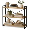 MAKA change your life quality MAKA Scaffale con Struttura in Metallo Soggiorno, Libreria Bassa con 3 Ripiani in Legno, Scaffalatura Bassa Moderna per Bagno, Cucina, Camera da Letto, Facile da Montare, 80x33x66 cm (3 Ripiani)