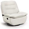 WOLTU Poltrona Relax Reclinabile Manuale, Girevole e Dondolante, Poltrona con Poggiapiedi Pieghevole e Scomparto Laterale, Tessuto Effetto Lino, per Soggiorno, Beige