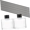 Toyvian Bottiglia Profumo in Vetro Trasparente con Bastoncini Diffusore Aromaterapia per Casa e Auto Design Quadrato Elegante Materiale Solido e Resistente
