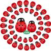 Lahviuu Coccinelle in legno, 200 pezzi, autoadesive, decorazioni per biglietti, decorazioni fai da te, decorazioni per feste in casa (8 x 11 mm/10 x 13 mm)