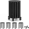 COSTWAY Set di 4 Sgabelli Impilabili 4 in 1, Sgabelli in Legno con Portavaso con Rotelle, 2 Grandi Ø36 cm e 2 Piccoli Ø35 cm, Tavolino Laterale Rotondo per Soggiorno e Camera da Letto (Nero)