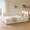 DULRLLY Letto singolo 90 x 200 cm con vano portaoggetti idraulico, letto imbottito con illuminazione a LED e testiera, letto per ragazzi 90 x 200 cm, con rete a doghe, per bambini, adolescenti, adulti