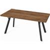 LEWE Tavolo da Pranzo Rettangolare, Tavolo Cucina in Legno, 160 x 80 x 75 cm per 6-8 Persone, Struttura in Metallo Solida, Tavolo Moderno da Cucina, Soggiorno e Sala da Pranzo, Marrone Noce