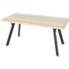 LEWE Tavolo da Pranzo Rettangolare, Tavolo Cucina in Legno, 160 x 80 x 75 cm per 6-8 Persone, Struttura in Metallo Solida, Tavolo Moderno da Cucina, Soggiorno e Sala da Pranzo, Beige Travertino