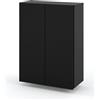 MRBLS_HOME MRBLS Armadietto da Bagno Nero Opaco - Da Appendere a Parete - 60 x 80 x 30 cm (L x A x P)