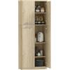 HOMCOM Credenza Cucina, Mobile Dispensa con 2 Armadietti, Mobile Cucina con Ripiani Regolabili in MDF, per Sala da Pranzo, Soggiorno, Salotto, 59x31x155 cm, Rovere