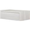 MODULARREDO | LEGOLO MAXI Mensola da Muro con Cassetto, Comodino Sospeso, Mensola da Parete, 45x14.3 p23.7 cm, Rovere Sbiancato - Made in Italy