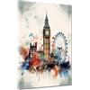 ARTEDinoi Quadro Moderno Stampa su Tela Astratto Londra Canvas Dimensione 60x80x2cm