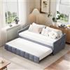 DAHUEN Divano letto 90/180 x 200 cm, divano a 2 posti con funzione sonno, letto allungabile per letto matrimoniale, letto allungabile, divano letto estraibile, divano letto, in velluto, senza