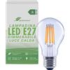 greenandco Lampadina dimmerabile a filamento LED | trasparente | E27 A60 | 7,2 W 1521 lm | sostituisce 100 W | 3000 K bianco caldo | 320° | 230V | senza sfarfallio | Classe energetica A