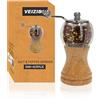 VEIZIBEE Macinapepe Manuale, Macina Pepe e Sale, 1pcs-5in Classico di Macinapepe a Mano e Macina Sale, Materiale EP Acrilico, Lame in Ceramica con Mulino Regolabile Grossolano