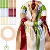 Sonekin Nastri Colorati, Confezione da 18 Nastri di Raso Bifacciali, Inclusi Anelli di Legno, Nastrino per Bomboniere Adatto per Bouquet da Sposa, Decorazioni per Feste(Champagne)