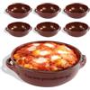 NOBILE LOVELYCARE 6 tegamini in terracotta 15x5cm con testo PERSONALIZZABILE ciotole in terracotta per pasta al forno gnocchi fusilli al tegamino, sagre ed eventi all'aperto 100% Made in Italy