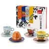 illy ART COLELCTION 25787 Tazze Biennale 2026, 4 Tazzine da Cappuccino Numerate e Firmate Maher, Werewere, Petersen e Rahman