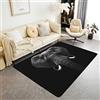 Homemissing Tappeto con elefante 3D, motivo animali selvatici, decorazione per la casa, etnico, stampa elefante, nero, tappeto decorativo per divano, soggiorno, camera da letto, 150 x 200 cm