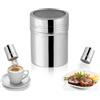 Tissting Spargi Zucchero, 11oz 6,8 x 9 cm Spargi Cacao Acciaio Inossidabile Dispenser Cacao con Coperchio, Agitatore per Farina Powdered Sugar Shaker per Caffè Spezie Farina Cacao Cannella