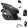 MOTO SPORT MONDO TELO COPRISELLA GIV S210 TESSUTO IMPERMEABILE PER MOTO SCOOTER MAXISCOOTER COMPATIBILE CON P IAGGIO BEVERLY 300 HPE PROTEGGI SELLA UNIVERSALE COLORE NERO COPERTURA SELLE CON BORDI ELASTICI