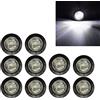 Boomboost 10pcs luci di Posizione Laterali per rimorchio Rotonde da 3/4 Pollici, luci di Posizione Laterali 3LED Impermeabili 24V universali per Camion rimorchio per Auto, Autobus, Furgone, Bianco