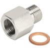Aramox Adattatore Sensore Manometro a Tenuta Stagna, Adattatore in Acciaio Inossidabile da 1/8 Pollici NPT Femmina a M10x1,0 Maschio con Guarnizione Favorisce Letture Accurate della