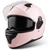 VINZ Kennet Casco Integrale con Visiera Parasole | Casco Moto / Scooter Donna E Uomo | nelle taglie dalla XS-XXL | Certificato ECE 22.06 | Disponibile in diversi colori - Rosa opaco