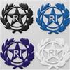 StampaGenerale® 8 Pz Bollino Logo RI (13mm) PVC Effetto 3D Adesivo Transfer per Targa Auto e Moto Storica d'Epoca Restauro Estetico Targhe, Resistente Esterno (Nero)