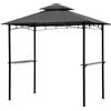 Sekey Gazebo per barbecue, 2,45 x 1,50 m, impermeabile, per giardino, feste, picnic, barbecue, protezione UV 50+, grigio