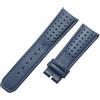 ROUHO 22mm Ricambio Cinturino Orologio Finale Curvo Vera Pelle Cinturino Orologio per Citizen Eco-Drive Skyhawk A-T AT8020-54L-Blu senza Fibbia