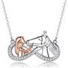 LYTOPTOP Collane in argento da donna, collana in argento Sterling per ragazze e cavallo, con ciondolo a forma di infinito e zirconia cubica, idea regalo per ragazze, Argento sterling, zirconia cubica