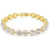 TINGN Bracciale tennis placcato oro 14 carati con zirconia cubica classica, regalo per San Valentino, Adjustable, Metallo, Zirconie sintetico
