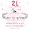 VEEDOFA Braccialetto tennis da donna, in argento Sterling, con simbolo dell'infinito, ipoallergenico, regolabile, idea regalo per 30°, 40°, 50°, 60° compleanno, con biglietto per mamma, nonna, 7
