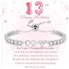 VEEDOFA Braccialetto tennis da donna, in argento Sterling, con simbolo dell'infinito, ipoallergenico, regolabile, idea regalo per 30°, 40°, 50°, 60° compleanno, con biglietto per mamma, nonna, Argento