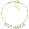 Amen Bracciale da Donna Collezione Rainbow. Bracciale in Argento 925 e Finitura in Oro con Perle e Cristalli Multicolore. Lunghezza 16 + 3 cm. La referenza è: BRGRGM3