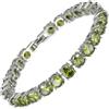 RIZILIA, bracciale tennis con pietre preziose a taglio rotondo, eleganza semplice e moderna, Medio, Ottone, Zirconia cubica