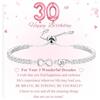 VEEDOFA Braccialetto tennis da donna, in argento Sterling, con cuore dell'infinito, ipoallergenico, regolabile, idea regalo per 30°, 40°, 50°, 60° compleanno, con biglietto per mamma, nonna, 7 inches