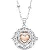 amorili Collana Chiama Angeli Donna Gravidanza in Bronzo Placcato Argento - Ciondolo Cuore con Zircone Centrale - Gioiello Premaman Scintillante e Luccicante - Idea Regalo Dolce Attesa - cll1587