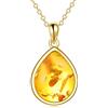 POPLYKE Larimar/Moonstone/Labradorite/Opale Collier pour femmes en argent 925 pendentif en forme de goutte Cadeaux pour filles